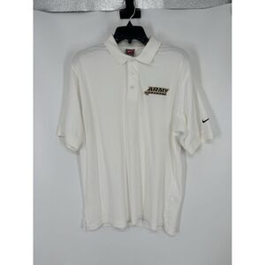 Army‎ West Point Hockey White Nike Team Polo Shirt Black Knights Mens Small